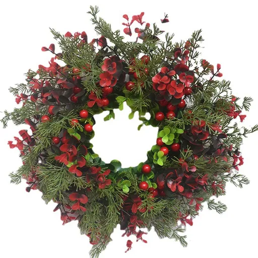 Christmas Wreath Artificial Red Berries Eucalyptus Wreath Christmas Decoration Living Room Wall Decoration