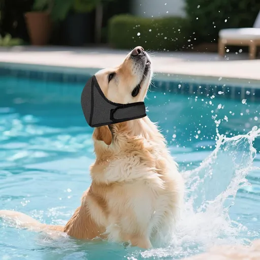 Dog Swimming Cap, Waterproof Ear Protection for Small, Medium & Large Dogs, Soft Comfortable Swim Hat for Baths, Pool and Beach Time (Grey, Large)