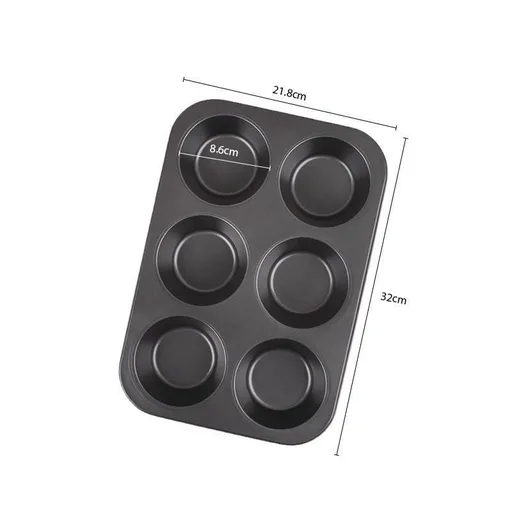 6-Cup Muffin Tray Black