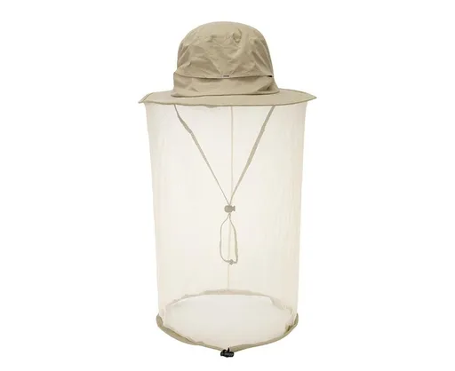 Outdoor Women Men Anti Bug Bee Mosquito Hat Head Net Sun Protection Bucket Cap-Khaki