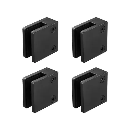 Glass Clamp, 40 PCS Square Glass Railing Bracket for 0.31 "-0.47 " Tempered Glass, 304 Stainless Steel Glass Mounting Clamp, Glass Shelf Bracket for Balcony, Garden, Deck, Stair, Black