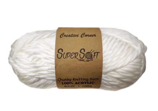 Chunky Yarn Super Soft 100G White