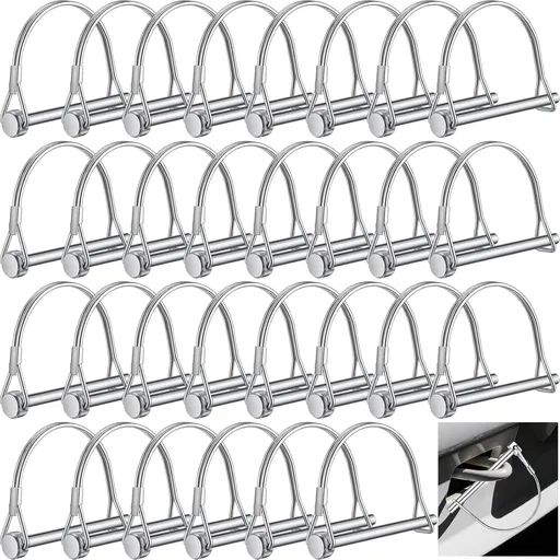30 Pcs Trailer Hitch Pin Lock, 2-3/4" x 1/4" Pto Shaft Locking Safety Coupler Pin, Carbon Steel, Arch, Heavy Duty, for Farm Trailers, Towing, Wagons, Lawn Equipment and Hitches -