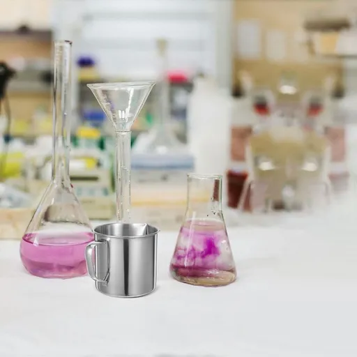 Stainless Steel Laboratory Beaker with Clear Easy-to-Read Scale, Scientific Glassware in