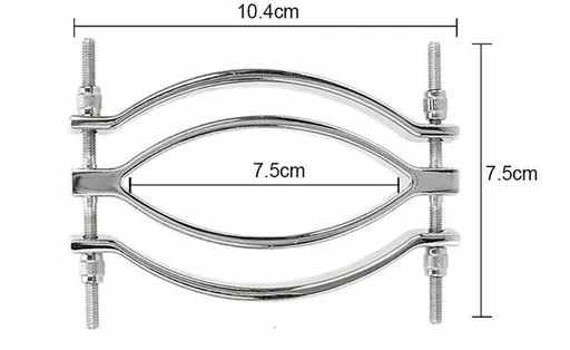 House Of Dasein Stainless Steel Metal Clamps Bdsm Vagina Speculum Labia Spreader - Silver