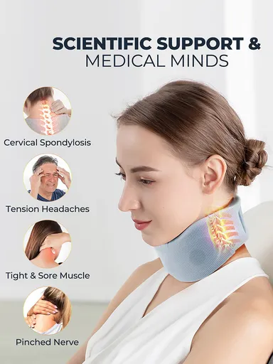 Size L Light Blue Ergonomic Neck Support Brace - Soft Cervical Collar for Posture Correction and Pain Relief
