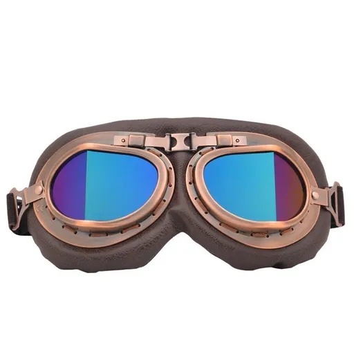 Vintage Bronze Harley Style Motorcycle Goggles, Dustproof Windproof Off-Road Riding Glasses, Bronze Frame with Colorful Lens, Outdoor Motorbike Protective Gear, Christmas Halloween Rider Gift