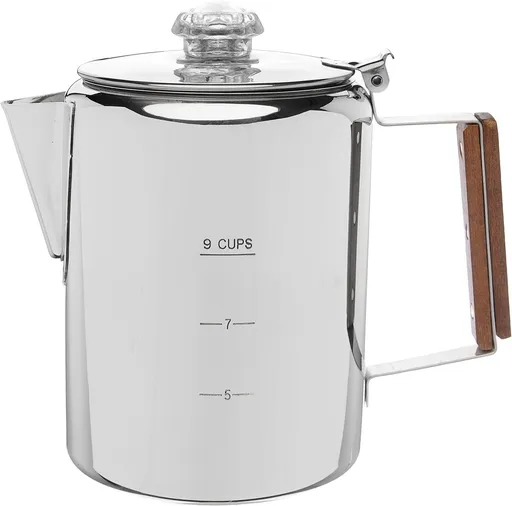 Percolator Coffee Pot Stainless Steel 9 Cup No Aluminum No Plastic
