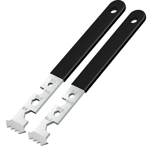 2-in-1 Paver Removal Tool with Hex Wrench, 2 Pcs Set Paver Puller Tool with Double Joint Scraper, Micro-Tooth Groove & Non-Slip Handle