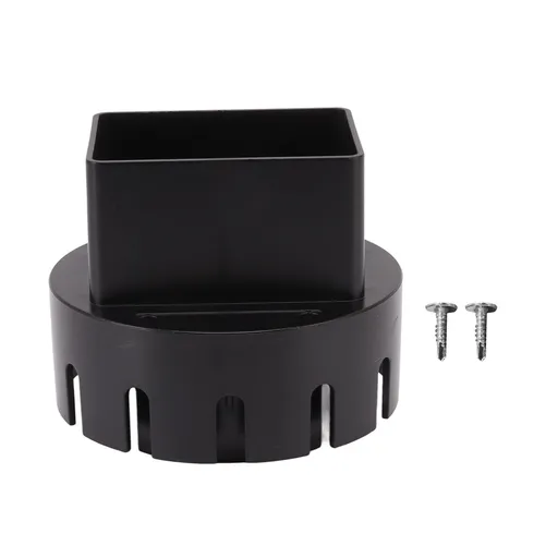 Downspout Adapter Plastic Drain Adapter Replacement Downpipe Converter Connector with Screws Black S 2x3in
