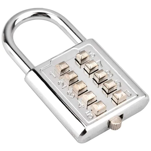 10 Digit Push Button Combination Padlock, Zinc Alloy Cabinet Locker Combo Lock & Blind Bouton Padlock,5 Digit Password Padlock for School Gym Locker, Sports Locker, Fence, Toolbox