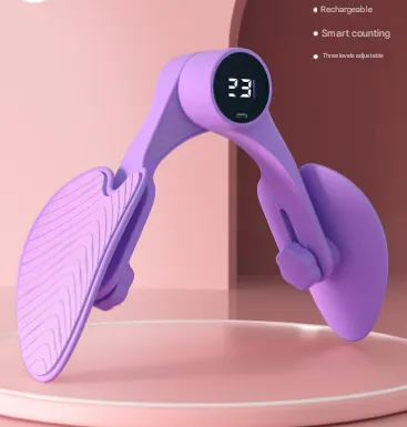 Purple Smart Kegel & Thigh Master with Counter - Adjustable Pelvic Floor Strengthening Device for Women, Inner Thigh & Glute Toner