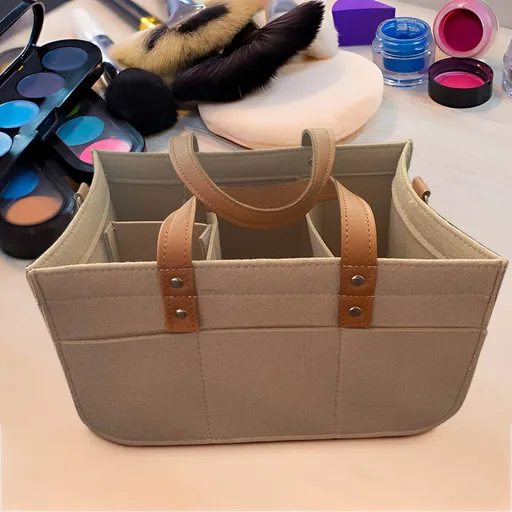 Diaper Caddy Organizer Baby Storage Tote Portable Changing Station Caddy with Removable Inserts - Large Capacity Multi-Compartment Diaper Bag for Nursery, Car Travel, 5.91x12.99x7.09 Inch
