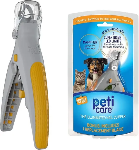 Pet Nail Clippers with LED Light 5x Magnifier and Nail Catcher for Cats and Dogs
