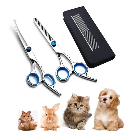 4Pcs/set Safety Pet Grooming Scissors Round Head Professional Stainless Steel Scissors for Cutting Dog Hair Pets Shears Animal Cutter