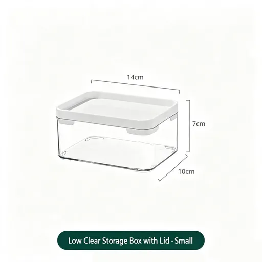 Clear Storage Box With White Lid, Small Size Acrylic Cosmetic Container