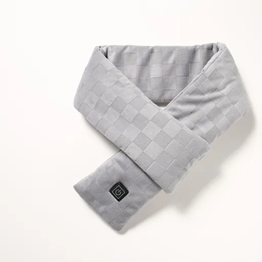 USB-Powered Heated Scarf with Adjustable Temperature, Soft Fleece Neck Warmer for Cold Weather, Perfect for Outdoor Camping, Home Relaxation, and Daily Commute (Light Gray)