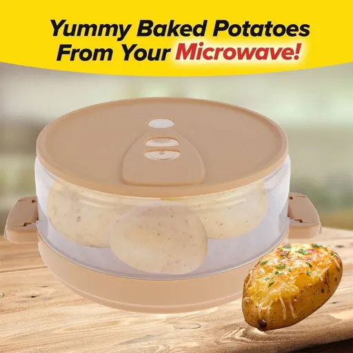 Yummy Can Potatoes, with Lid Silicone Yummy Can Bacon for Microwave Copper Color Splatter-Proof Bacon Can Cooker for Kitchen Home Oven