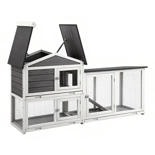 i.Pet Chicken Coop Rabbit Hutch Extra Large Wooden Run Cage House With Run Cage