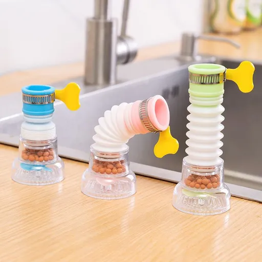 Tap Faucet Filter Purifier with Drain Sewer Dredge Device Faucet Water Filter 360 Rotating Faucet Nozzle Water Filter 3pcs