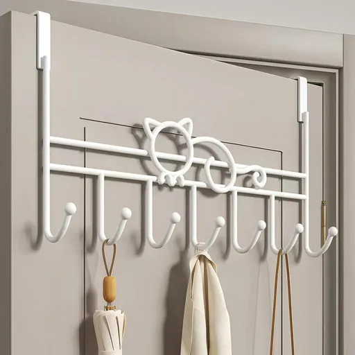 Door hooks, coat hangers for jackets, towels, bags, bathrobes (1 pack, white)