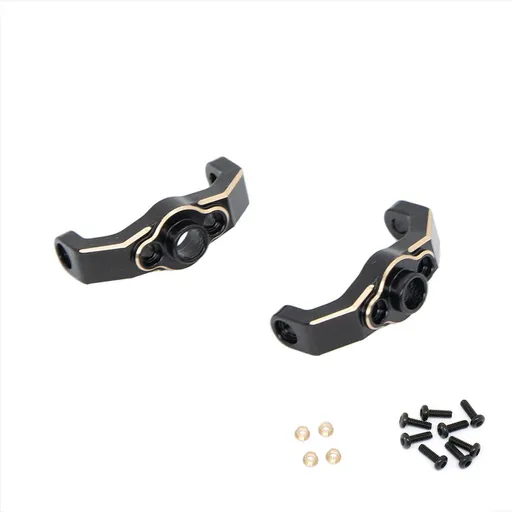 Brass Caster Blocks C-Hubs Black Crawler Truck Upgrade Parts,Front Axel Counterweight for Vehicle Accessories, 2-Pack