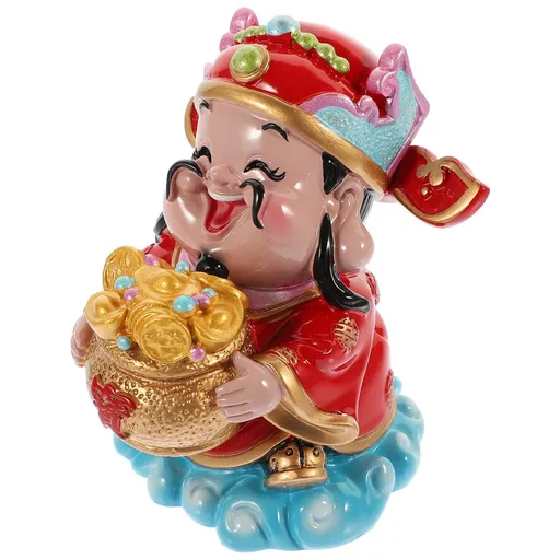 BESPORTBLE Home Decor Office Decor Shen Feng Shui Statue, God of Wealth Decor - Lucky Resin Ornaments for Living Room, Bedroom