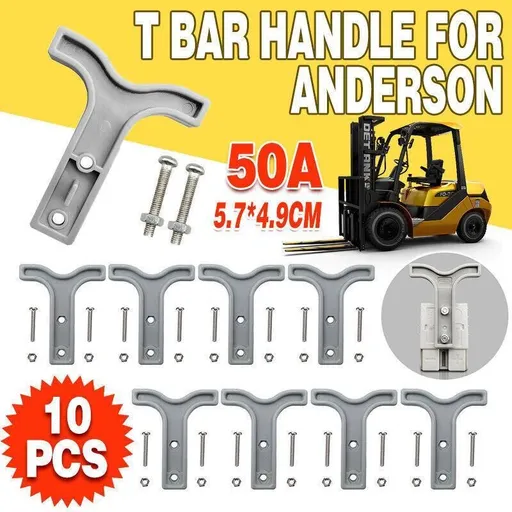 10Pcs Grey T-Bar Handle for Anderson Style 50Amp Plug Connectors 12-24V