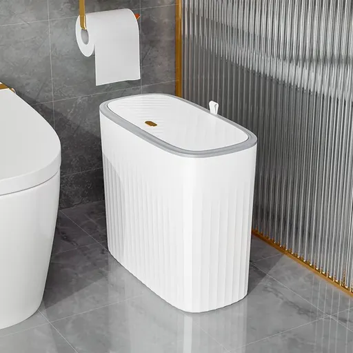 Trash Can with Lid 13 Gallon - Double Layer Step Foot Pedal Garbage Bin for Bathroom Kitchen Office - Odor Sealed Large Capacity Wastebasket with Space Saving Narrow Design for Home or Indoor Use