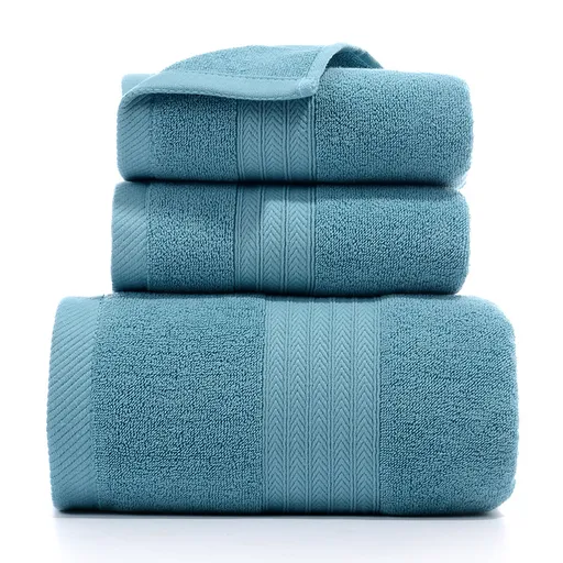 Premium Long-Staple Cotton Towel Set - 2 Hand Towels & 1 Bath Towel Gift Bundle(green)