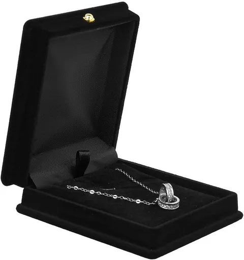 1 x Velvet Necklace Chain Jewelry Display Case Holder Organizer-Black also can storage ring, earring and other trinkets