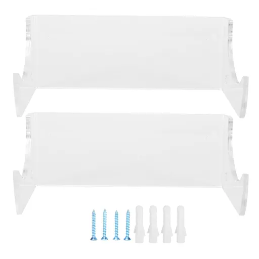 2Pcs Wall Shelf Skateboard Hanger Display Storage Rack Snowboard Organizer SuppliesTransparent