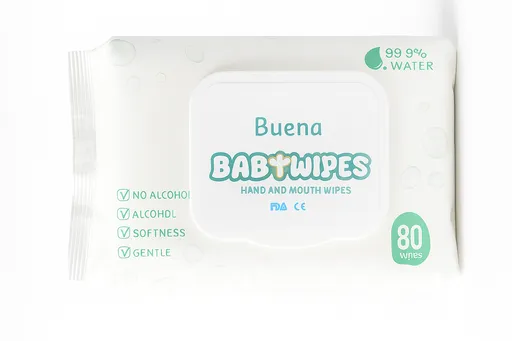 Buena Baby Wipes – Hand &amp; Mouth Wipes – 80 Wipes per Pack – Carton of 32 Packs