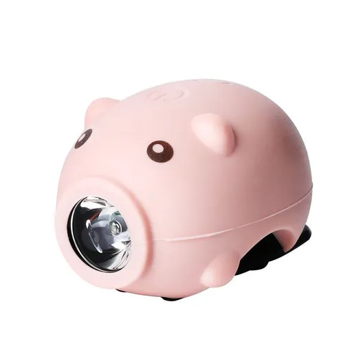 Bike Handlebar Light 3 Lighting Modes Cartoon Pig Children USB Rechargeable Waterproof Accessories Balance Car Decoration