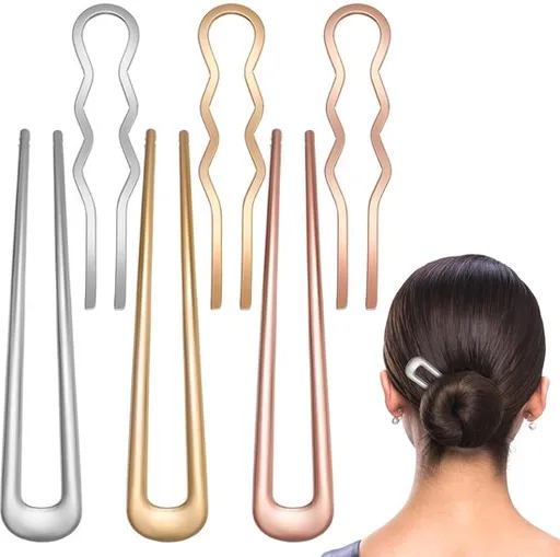 U-Shaped French Hair Clips - For Fine Hair - Vintage Gold and Silver Hair Clips - French Hair Clips - Hair Accessories for Women (6 pcs)
