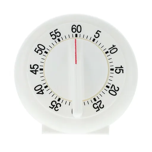 White Manual Kitchen Timer Mechanical 60 Minute Countdown for Cooking