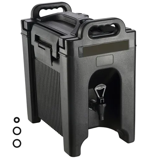 Insulated Beverage Dispenser, 9.5 L, Food-grade LDPE Hot and Cold Beverage Server, Thermal Drink Dispenser Cooler with 23 mm PU Layer Two-Stage Faucet Handle, for Restaurant Drink Shop