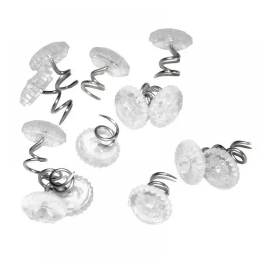 50 Pack Transparent Upholstery Twist Pins, Clear Plastic Head Screw Pins for Securing Slipcovers Bedskirts and Blankets, 0.6 x 0.39 in
