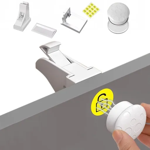 Invisible Drawer Locks Pet Proof Fridge Cabinet Door Lock No Tools Need or Drill