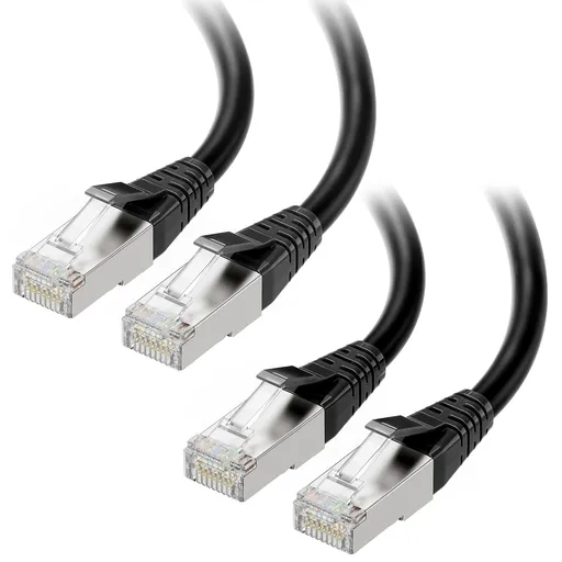 [Cat8 Certified] 2-Pack 40Gbps Shielded Cat 8 Ethernet Cable - 5ft, 2000Mhz Category 8 Ethernet Cord, Cat8 Cable for Gaming, Black