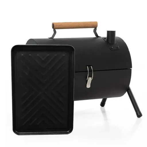 Grillz Charcoal BBQ Portable Grill Camping Barbecue Outdoor Cooking Smoker - Black