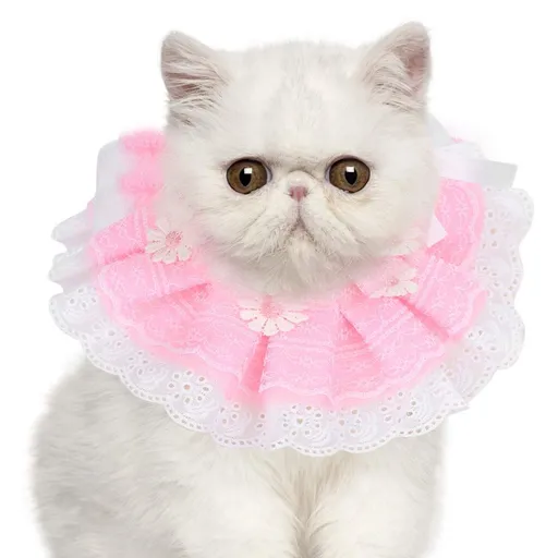 Dog Bandana, Cute Lace Pets Scarf Neckerchief Collar with Bell Bandanas Scarfs Bibs for Dogs Cats Pets(XS)