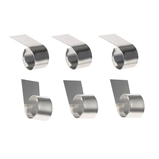 Napkin Rings Plated Silver Stainless Steel Dinner Table Decorations 6Pcs