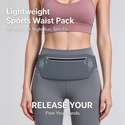 Running Waist Bag for Men Women Outdoor Sports Phone Pouch Slim Close‑Fitting Nylon Waist Pack, Christmas Sports Gift, Grey, Fits Up To 7.5 Inch, Waist 60‑130cm, 2 Pcs