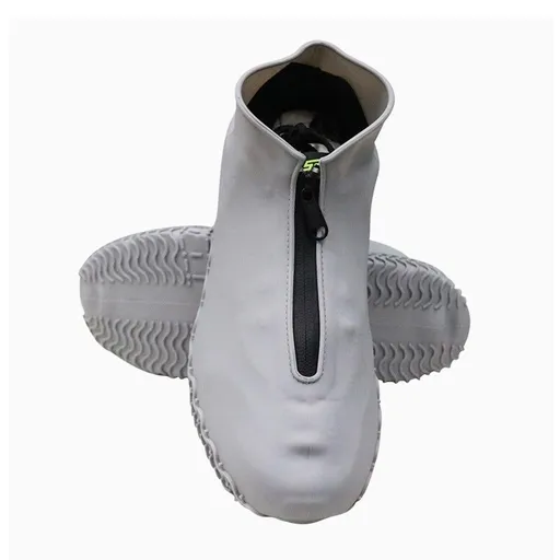 Waterproof Silicone Shoe Covers Reusable Overshoes - Dark Gray - L
