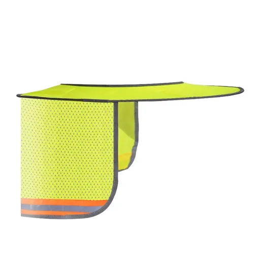 Hard Hat Sun Shade, Full Brim Mesh Visor, High Visibility Sunshield with Reflective Strip, Breathable Elastic Shade for Construction and Outdoor Workers,Green