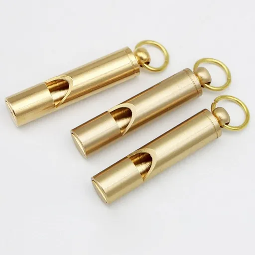 3-Pack Golden Metal Whistle Pendant for Outdoor Safety, Survival, Hiking, Camping, and Emergency Use
