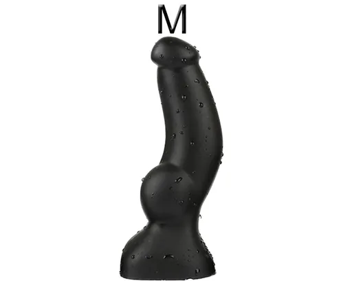 House Of Dasein Soft Huge Realistic Dildo Silicone Cock And Balls Dong Gold Black Penis - Black M - M