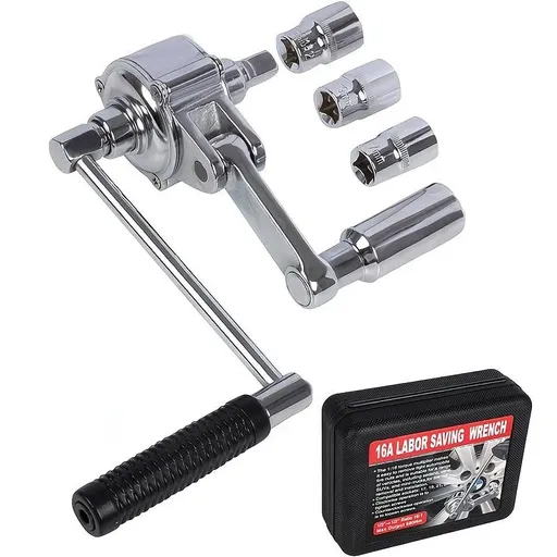 1:16 Gear Ratio Heavy Duty Torque Multiplier Wrench: 680 Nm Output Easily Removes Rusted Nuts, CR-V Alloy Steel Durable and Impact Resistant, Multiple Socket Sizes Compatible with Cars and SUVs, Effortless and Efficient Tire Changing.