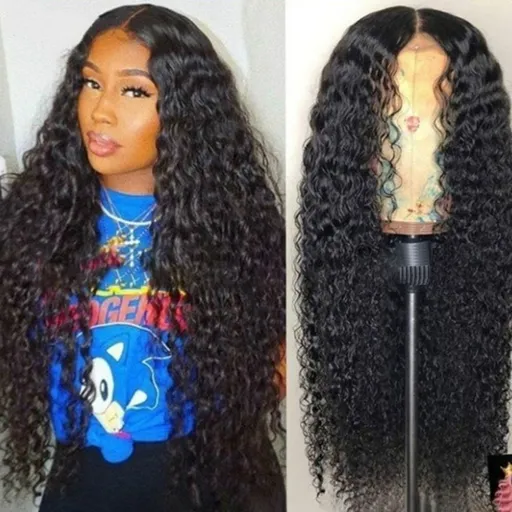30-inch Middle-parted Long Curly Wig With Small Curls